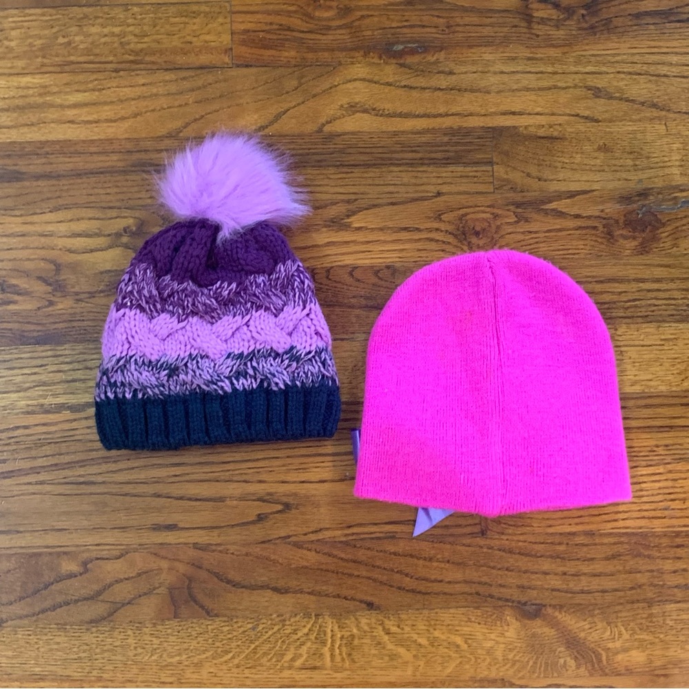 Girls Winter Hats Beanies JoJo Siwa girls' pink winter beanie hat w/ purple bow - Picture 5 of 11